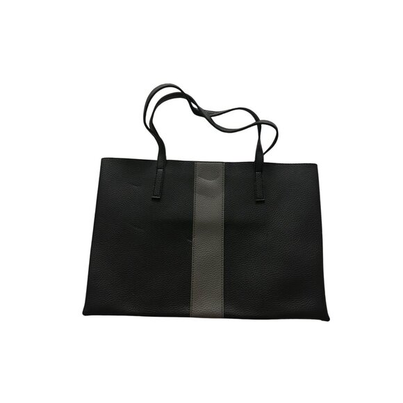 VINCE CAMUTO Black Gray Colorblock Stripe Tote Bag - Picture 3 of 8